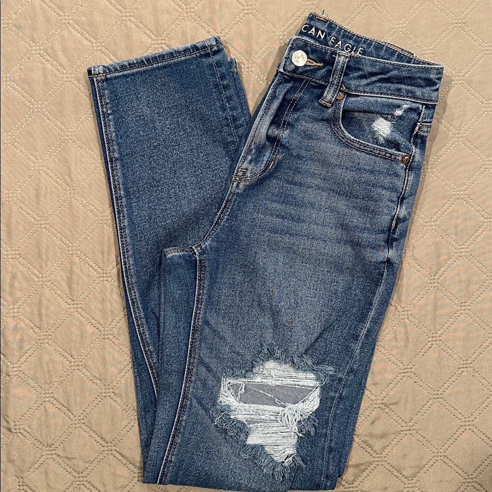 American Eagle stretch MOM Straight Jeans.